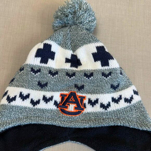 Top Of The World AU Auburn Tigers Toboggan Pom Beanie Hat Unisex One Size Gray - Picture 2 of 9
